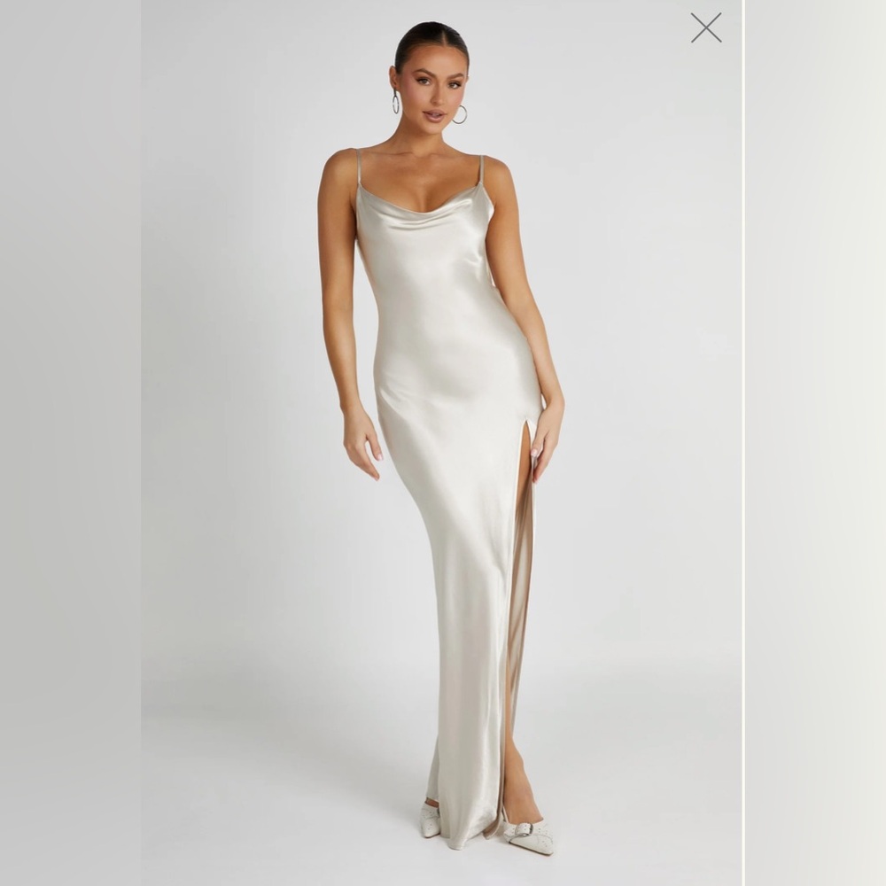 Jade Cowl Neck Backless Maxi Dress